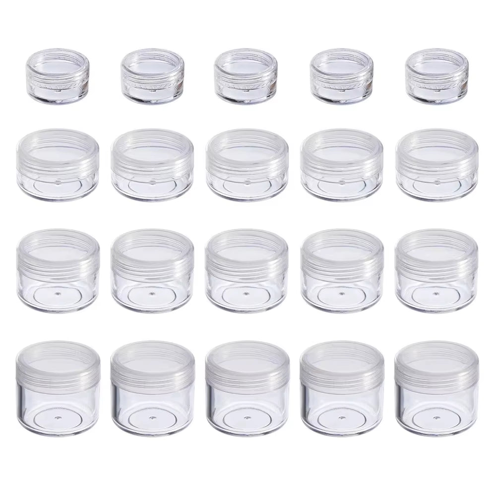 100Pcs Lip Balm Containers 2G/3G/5G/10G/15G/20G/30G Empty Plastic Cosmetic Makeup Pot Transparent Sample Bottles Eyeshadow Cream