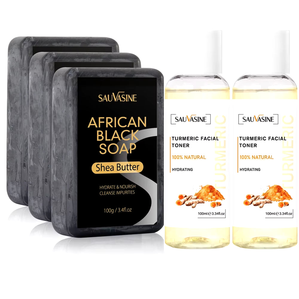 100G AFRICAN BLACK SOAP Shea Butter Bar Moisturizing Acne Treatment Cleanser for Clear Skin Care Deep Cleaning Glowing