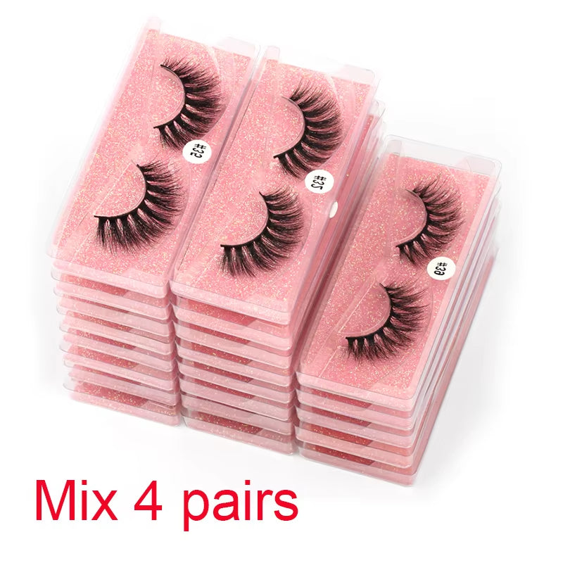 Eyelashes Wholesale 3D Mink Lashes Natural False Eyelashes Long Set Faux Cils Makeup Wholesale Lashes Bulk Lash Vendors