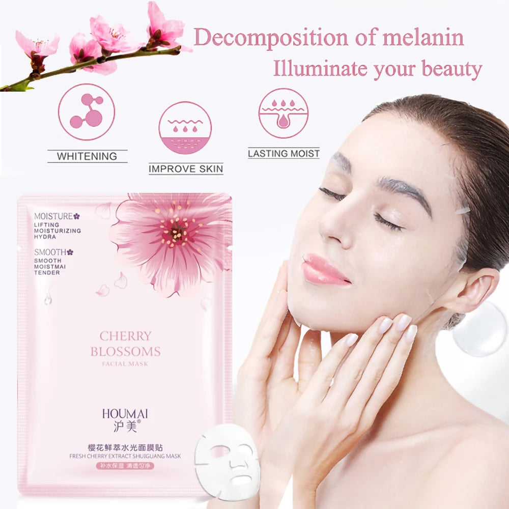 Facial Products Kit Sakura Skin Care Set Facial Cleanser Face Cream Fade Dark Circles Eye Cream Korean Skincare Products