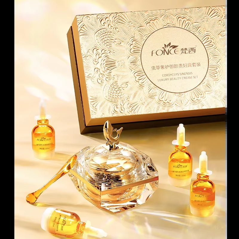 FONCE Cordyceps Sinenis Luxury Beauty Cream Set Moisturizing Shrinking Pores Oil-Control Brightening Korea Face Skin Care Set