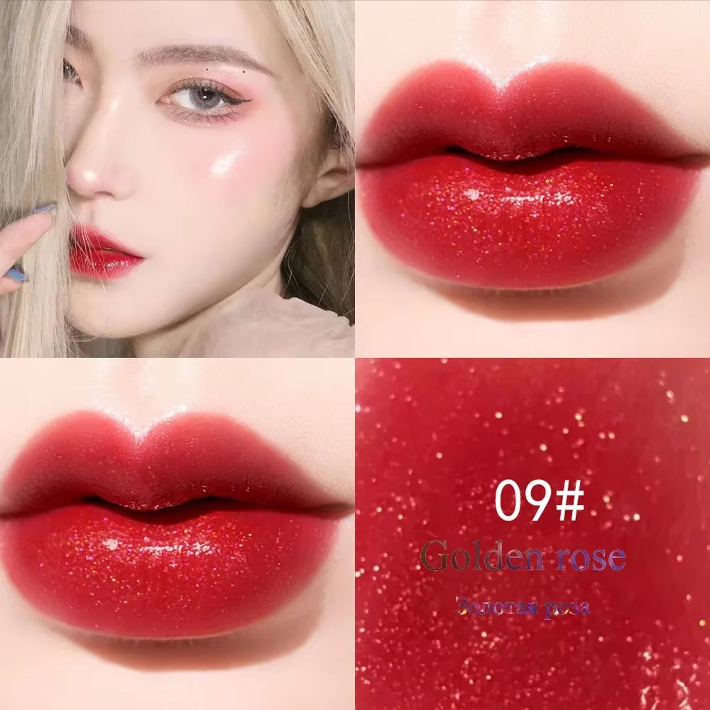 Mini 10 Colors Liquid Lip Gloss Waterproof Non-Stick 24 Hours Long Lasting Velvet Matte Lipstick Lip Gloss Cosmetic Makeup Care