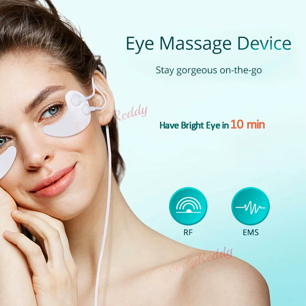 EMS Eye Massager Electric RF Eye Heating Pads Dark Circles Bag Removal anti Wrinkle Puffiness Relief Eye Face Relax Tools