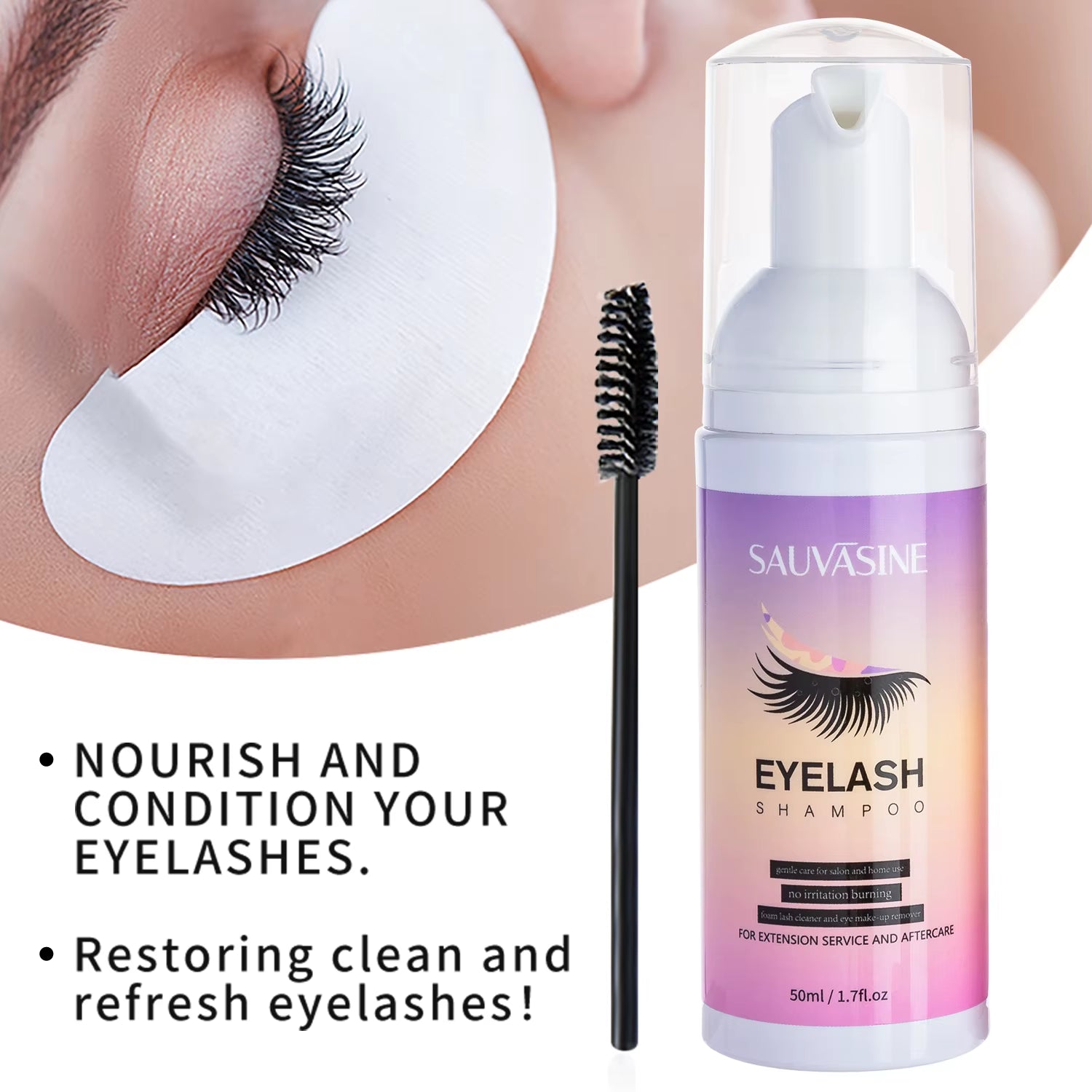 Professional Eyelash Extension Shampoo Foam Cleaner Mousse Wash Oil Dustcare Makeup Remover Glue 50Ml Home Salon Persional Use