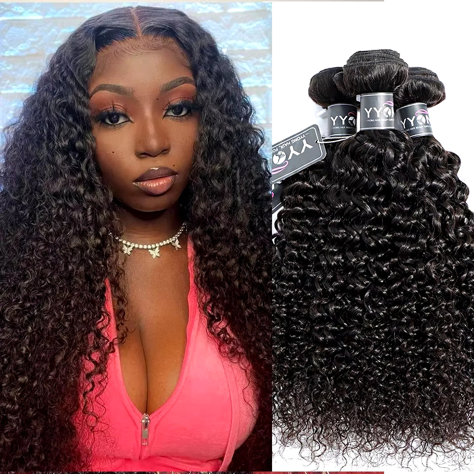 Brazilian Kinky Curly 100% Human Hair Weave Bundles Remy Hair Weaving 3 Pcs/Lot Natural Color 8-26 Hair Extension Deals