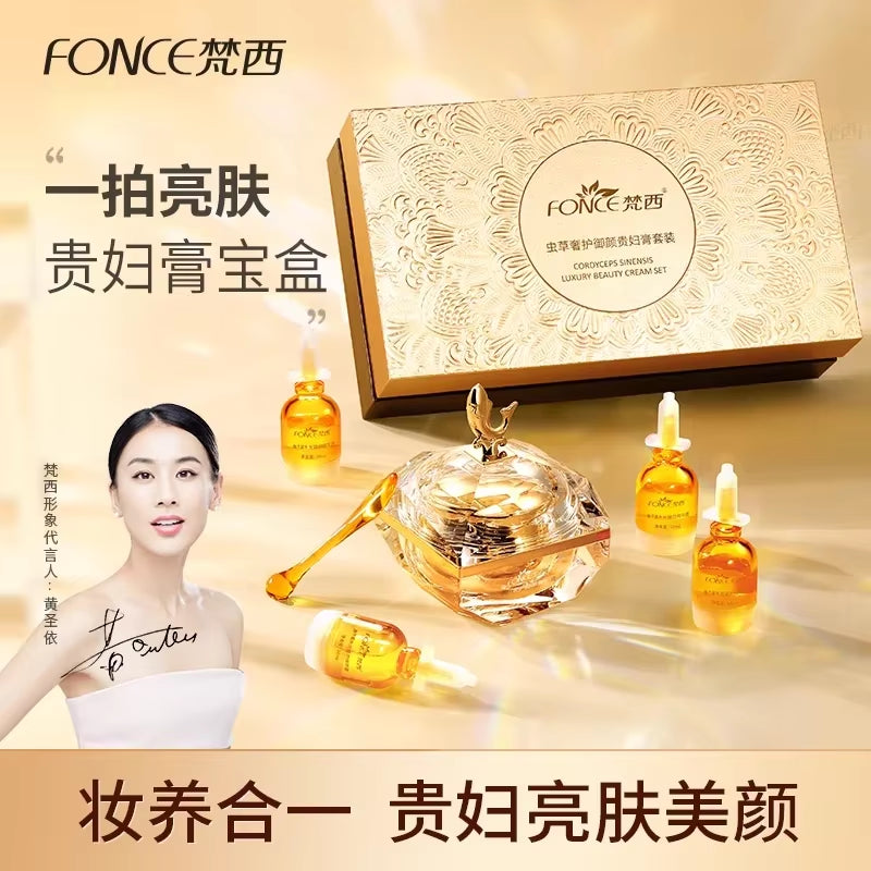 FONCE Cordyceps Sinenis Luxury Beauty Cream Set Moisturizing Shrinking Pores Oil-Control Brightening Korea Face Skin Care Set