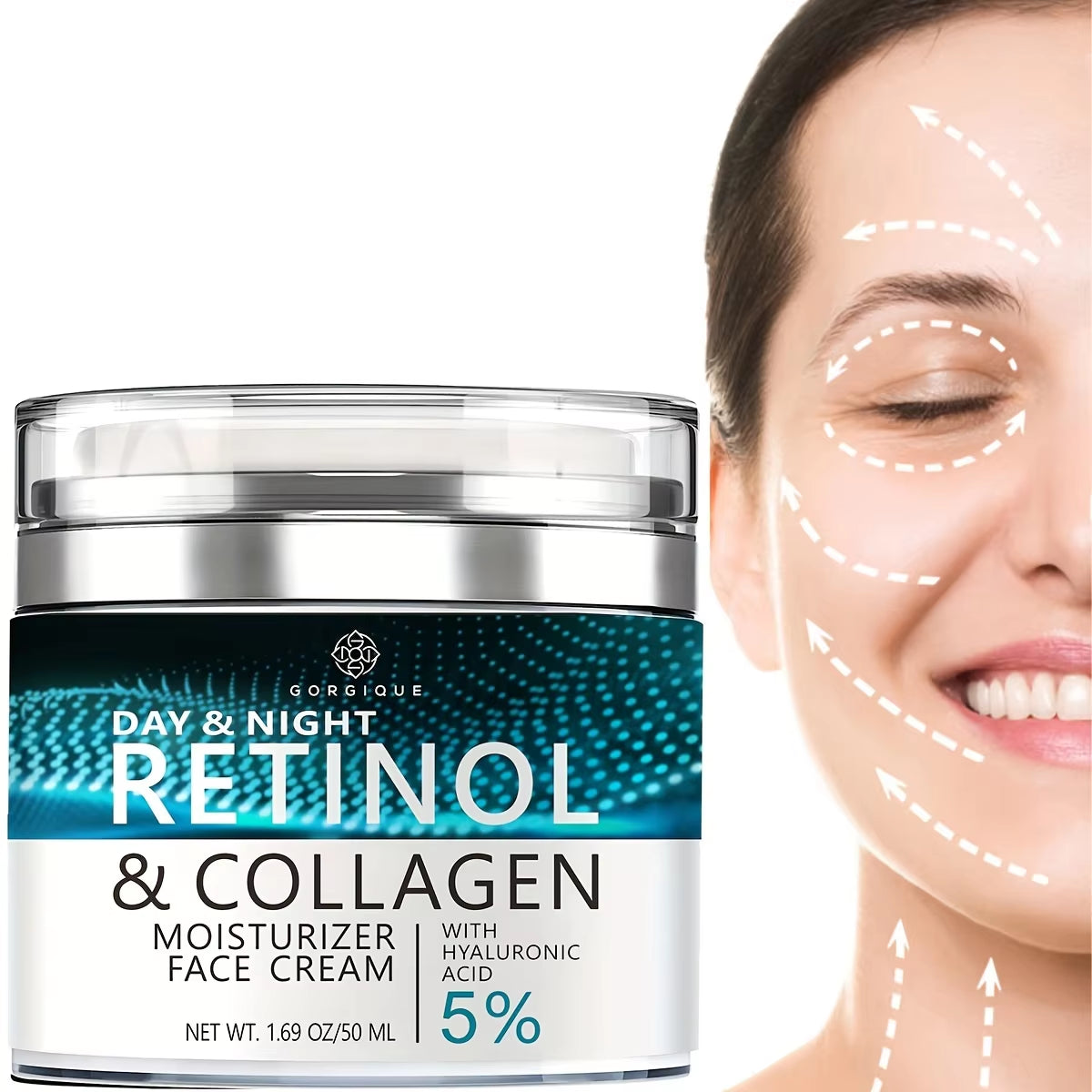 Retinol Face Moisturizer Cream - Anti-Aging Hydrating Formula for Day and Night Use