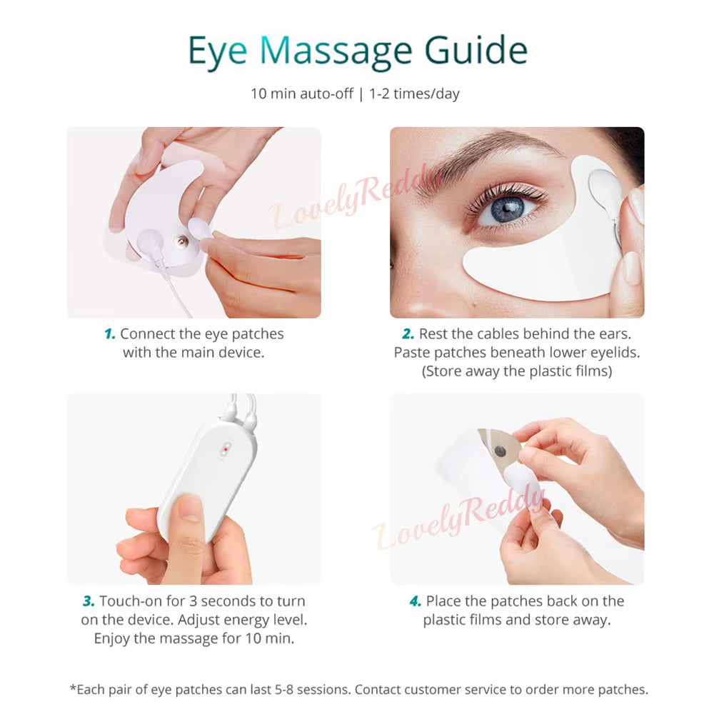 EMS Eye Massager Electric RF Eye Heating Pads Dark Circles Bag Removal anti Wrinkle Puffiness Relief Eye Face Relax Tools