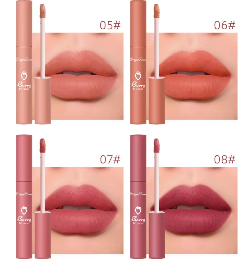 12 Colors Velvet Matte Lip Gloss Waterproof Moisturizing Easy to Wear Long Lasting Hydrating Liquid Lipstick Beauty Cosmetics