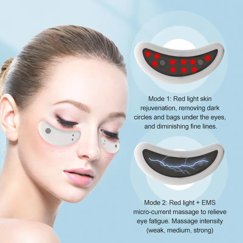 EMS Eye Massager Electric RF Eye Heating Pads Dark Circles Bag Removal anti Wrinkle Puffiness Relief Eye Face Relax Tools